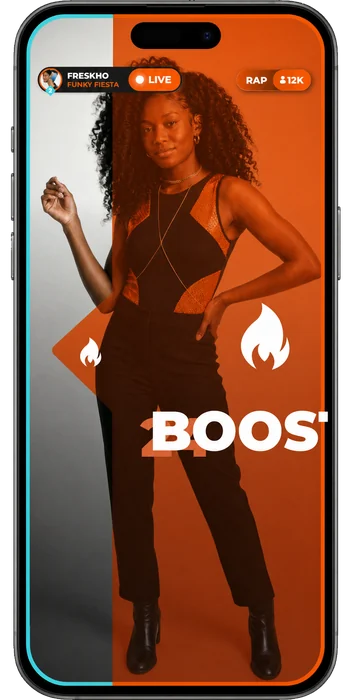The Dova voting screen mid-swipe, with a track being boosted